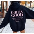 thumbnail image 1 of Pink God Is Good Christian Hoodie Bible Verse, Aesthetic Christian Sweatshirt, Kid, Adult Size, Cirela Love, 1 of 4