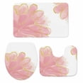thumbnail image 1 of Pink Gold Bath Mat 3 Piece Bathroom Rug Set, Boho Modern Abstract Minimalist Aesthetic Flower Non Slip Bath Rug Contour Mat and Toilet Lid Cover, Absorbent Shower Mats Soft Bath Rugs and Mats Sets, 1 of 8