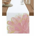 thumbnail image 1 of Pink Gold Flower Table Runners 72 Inches Long, Cotton Linen Fabric Table Runner Dresser Scarf, Abstract Farmhouse Modern Floral Tablerunner for Party/Kitchen/Dinner/Wedding Decor 13''x72'', 1 of 7