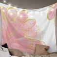 thumbnail image 1 of Pink Gold Large Tapestry for Bedroom Wall Hanging Tapestry,Boho Modern Abstract Minimalist Aesthetic Flower Ceiling Backdrop Tapestries Poster Blanket Wall Decor for Teens Room Living Room 100" x 59", 1 of 8