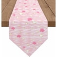 thumbnail image 1 of Pink Gold Love Rose Cotton and Linen Triangle Table Runners Long Dresser Scarves Table Decoration for Wedding Party/Graduation Ceremony/Banquet Valentine's Day Romantic Heart, 1 of 9