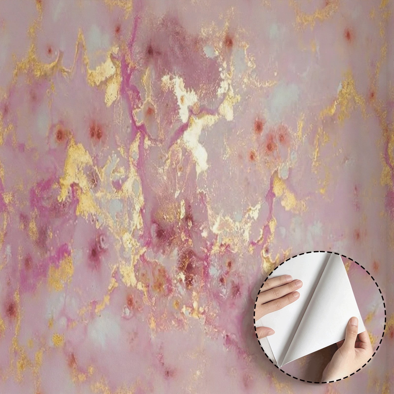 Pink Gold Marble Abstract Wallpaper， Modern Contemporary Style， Peel ...