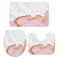 thumbnail image 1 of Pink Gold Marble Bath Mat 3 Piece Bathroom Rug Set, Modern Abstract Marble Crack Texture Non Slip Bath Rug Contour Mat and Toilet Lid Cover, Absorbent Shower Mats Soft Bath Rugs and Mats Sets, 1 of 8