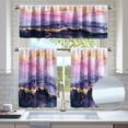 thumbnail image 1 of Pink Gold Marble Blackout Kitchen Window Tier Curtains and Valance Set, 36 Inch Window Curtains Set with Rod Pocket, Abstract Art Curtains Set for Small Windows, Living Room or Bathroom, 1 of 6