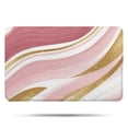 thumbnail image 1 of Pink Gold Marble Pattern Bathroom Rugs Mat,Non Slip Microfiber Bathroom Rug,Rubber Backing,Soft Bathroom Mats for Bathroom Floor,Tub and Shower,17x27in(43x68cm), 1 of 5
