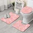 thumbnail image 1 of Pink Gold Marble Pattern Bathroom Rugs Sets 3 Piece,Toilet Cover Set,Absorbent Non Slip Bathroom Mats Sets with U-Shaped Contour Rug Toilet Rug Set, 1 of 5