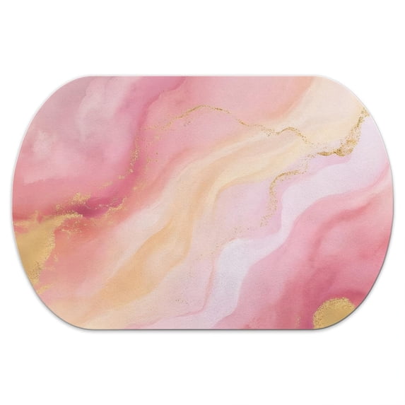 Pink and Gold Marble Pattern Diatomaceous Earth Bath Mat, Entryway Door ...