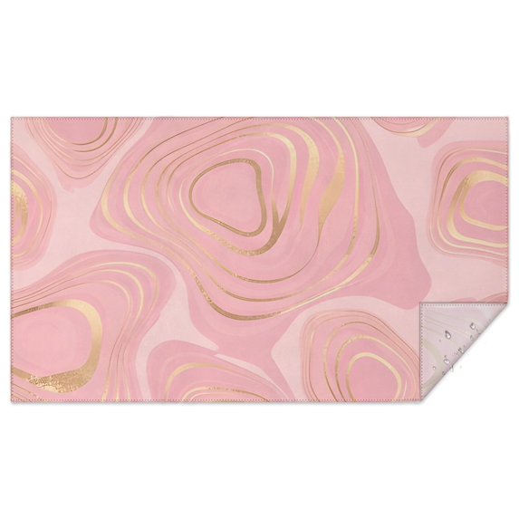 Pink Gold Marble Pattern Rectangle Tablecloth 60"x102",Waterproof Polyester Rectangle Table Cloth, Wipeable Spillproof Polyester Tablecloth for Dining, Camping, Indoor and Outdoor