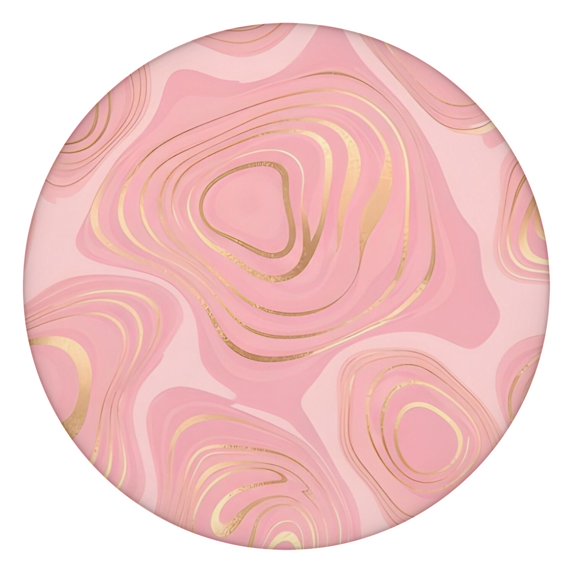 Pink Gold Marble Pattern Round Fitted Tablecloth with Elastic Edge,Dining Table Cover Waterproof,Outdoor Round Tablecloth for Camping,Dining,Indoor and Outdoor