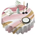 thumbnail image 1 of Pink Gold Marble Pattern Round Tablecloth 60"x60",Wrinkle Wipeable Table Cloth for Kitchen Dining Room Picnic Patio Party, 1 of 6