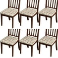 thumbnail image 1 of Pink Gold Marble Seat Covers for Dining Room Chairs Set Of 4,Stretch Printed Washable Chair Seat Cover with Elastic Ties and Button,Removable Waterproof Couch Cushion Covers, 1 of 6