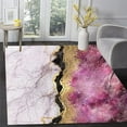 thumbnail image 1 of Pink Gold Marble Texture Modern Abstract Area Rug For Living Room Dining Room Washable Soft Aesthetic Bedroom Meeting Room Floor Carpet Lux Office Kitchen Runner Rugs 3 x 4ft, 1 of 6