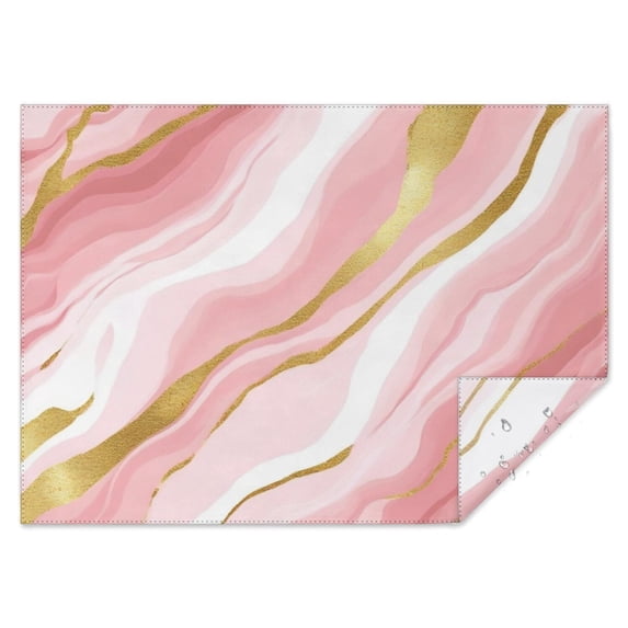 Pink and Gold Marble Texture Rectangle Tablecloth 60"x84",Waterproof Polyester Rectangle Table Cloth, Wipeable Spillproof Polyester Tablecloth for Dining, Camping, Indoor and Outdoor