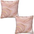 thumbnail image 1 of Pink and Gold Marble Throw Pillow Covers 18"x18" Set of 2, Abstract Art Modern Decorative Pillows Case Outdoor Cushion Covers for Couch Sofa Bed Home Decor, 1 of 6