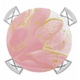 thumbnail image 1 of Pink Gold Round Tablecloth for 45-54 Inch Tables,Fitted Table Cover with Elastic Edge,Boho Modern Abstract Minimalist Aesthetic Flower Waterproof Outdoor Table Cloth Protector for Patio Garden Dinner, 1 of 9