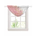thumbnail image 1 of Pink Gold Sheer Waterfall Valance Curtains for Window, Boho Modern Abstract Minimalist Aesthetic Flower Rod Pocket Sheer Topper Swag Curtains for Living Room, Kitchen 38.5"W x 47.2"L, 1 Panel, 1 of 7