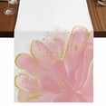 thumbnail image 1 of Pink Gold Short Table Runner 60 Inches Long,Boho Modern Abstract Minimalist Flower Cotton Linen Table Runners Dresser Scarves,Tabletop Scarf Furniture Cover for Home Dinner Party Decor 13"x60", 1 of 8