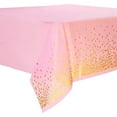 thumbnail image 1 of Pink and Gold Table Cloth 54x108 Inch Plastic Table Cloth Disposable Engagement Party Decorations Cloth Tablecloths for Rectangle Tables Gold Dot Baptism Decorations Disposable Tablecloth, 1 of 5