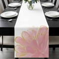 thumbnail image 1 of Pink Gold Table Runner 48 Inches Long, Boho Modern Abstract Minimalist Aesthetic Flower Kitchen Coffee Dining Table Decoration for Home Party Birthday Wedding Home Decor 13x48 Inches, 1 of 8