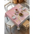 thumbnail image 1 of Pink Gold Tablecloth Square Table Cloth 60x60, Waterproof Tablecloth Outdoor Table Cloth, Boho Modern Abstract Minimalist Aesthetic Flower Washable Table Cover for Kitchen Dinning Party, 1 of 8