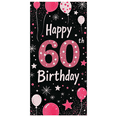 thumbnail image 1 of Pink and Gold Themed 60th Birthday Banner with Balloons Stars Backdrop Party Supplies Photography Props Birthday Decoration Birthday Party Decorations Happy Birthday Event Decor Background, 1 of 7