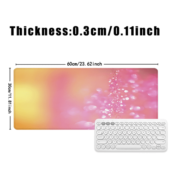 Pink Gradient Bokeh Mouse Pad 31.5 x 11.82 Inches Rubber Desk Accessory for Office and Home Use