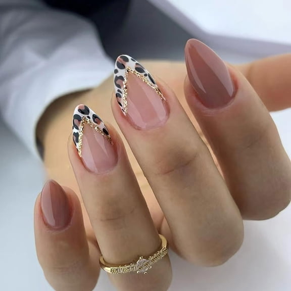 Pink Gradient Coffin Nails Long Square Press on Nails Mirror Ballerina Glue on Nails Reusable Acrylic Stick on Nails for Women DIY Charm Manicure Multicolor Leopard Print French Tip