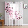 thumbnail image 1 of Pink Gradient Dense Cherry Blossom Flowers Tulle Curtains for Living Room Bedroom Modern Kitchen Sheer Curtain for Voile Curtain, 1 of 7