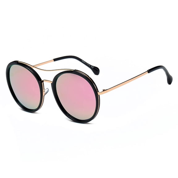 Pink Gradient Lens Round Frame Sunglasses - UV Protection Sweet Daily & Casual Eyewear