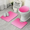 thumbnail image 1 of Pink Gradient Leopard Print Bathroom Rugs Sets 3 Piece,Toilet Cover Set,Absorbent Non Slip Bathroom Mats Sets with U-Shaped Contour Rug Toilet Rug Set, 1 of 5