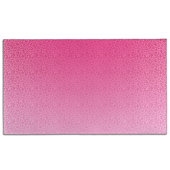 Pink Gradient Leopard Print Door Rugs,Washable Non Slip Door Mats Indoor,Decorative Door Mats,Entry Mat Indoor for Entrance,Bedroom,Kitchen,Bathroom,17"x30"