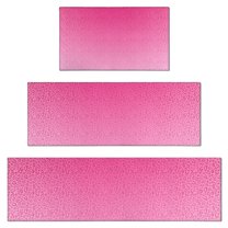 Pink Gradient Leopard Print Kitchen Rugs Sets Of 3,Kitchen Runner Rugs Non Skid Washable,Decorative Kitchen Floor Mats for Kitchen,Sink,Laundry,17"x30"  17"x47"   17"x59"