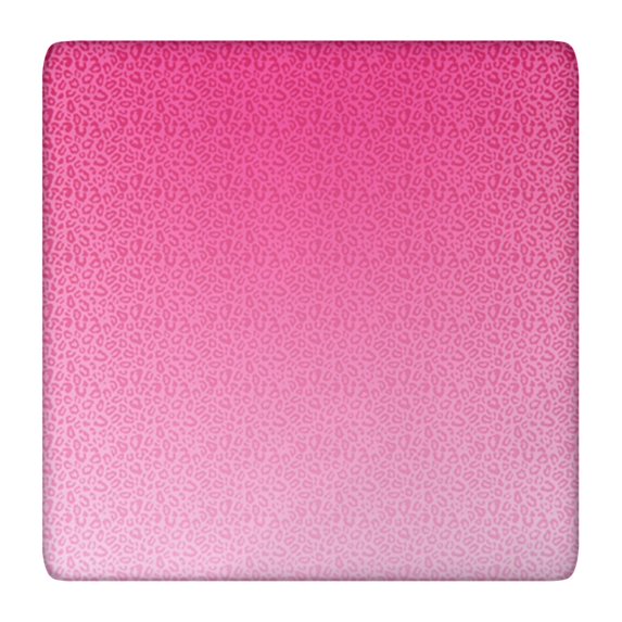 Pink Gradient Leopard Print Square Fitted Tablecloth with Elastic Edge,Square Table Cover,Washable Elastic Table Cover for Home Kitchen Party Decor 36"x36"