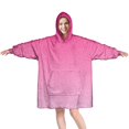 thumbnail image 1 of Pink Gradient Leopard Print Wearable Oversized Blanket,Wearable Blanket Hoodie for Adults,Cozy Hooded Blankets with Super Pockets,Super Warm Fuzzy Pullover for Women & Men, 1 of 6