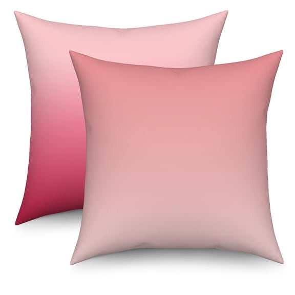 Pink Gradient Pillow Covers 16x16 Set of 2 Double-Sided Cushion Abstract Throw Pillow Covers for Sofa