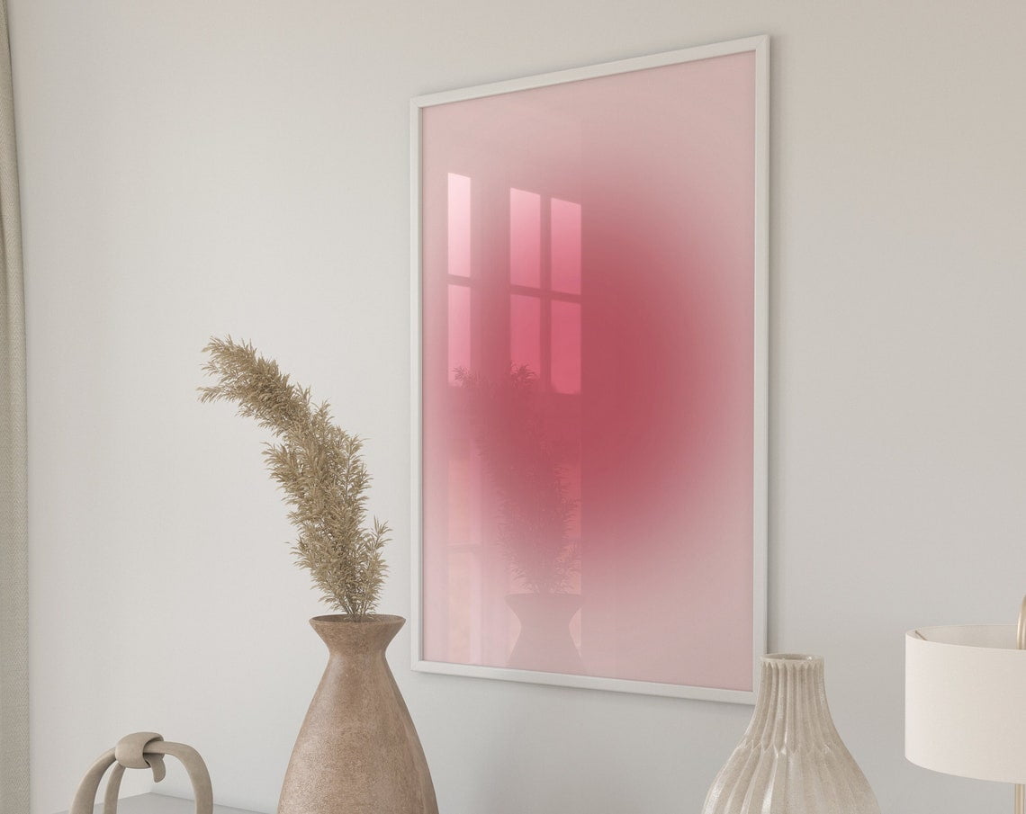 Pink Grainy Gradient Affirmation Poster Trust The Process, Retro Aura ...