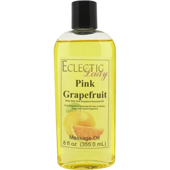 Pink Grapefruit Massage Oil by Eclectic Lady, 4 oz, Sweet Almond Oil and Jojoba Oil