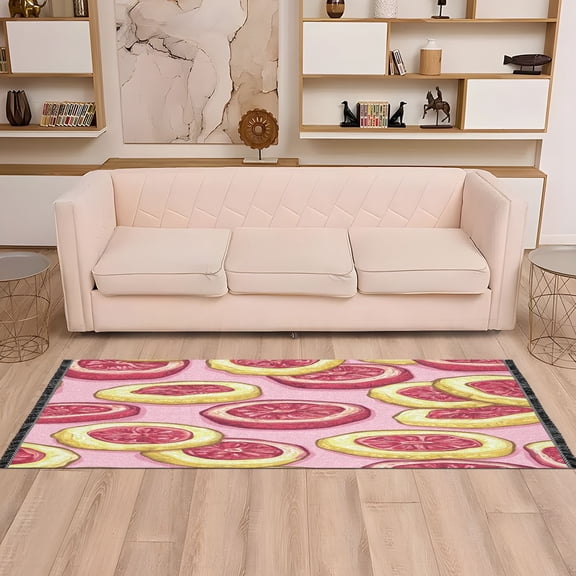 Pink Grapefruit Slices 72x23.5" Bedroom Runner Rug, Durable and Non-Slip for Hallways and Living Rooms