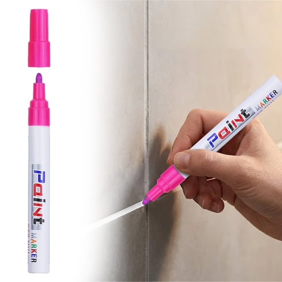 Pink Gravestone Paint Marker Pen Waterproof Stone Touch Up Pen for Tombstone Lettering Memorial Engraving Restoration Quick Dry
