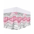 thumbnail image 1 of Pink Gray Bed Skirt King Size 16&nbsp;Inch Drop, Ombre Water Ripple Modern Abstract Geometric Wrap Around Dust Ruffle Bedskirts, Wrinkle & Fade Resistant Easy Fit Bedskirt with Adjustable Elastic, 1 of 8