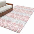thumbnail image 1 of Pink Gray Botanical Area Rug 3x5 FT, Non Slip Entryway Bedside Carpet, Pastoral Spring Summer Leaf Aesthetics Washable Soft Floor Carpet Indoor Mat Throw Rug for Dorm Kitchen Home Office, 1 of 9