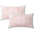 thumbnail image 1 of Pink Gray Ethnic Boho Rectangular Throw Pillow Covers 12X20 in Set of 2 Bohemian Carpet Pattern Vintage Lumbar Pillow Cases Black Teal Grey Floral Pillow Cover Home Decor for Couch Porch Outdoor, 1 of 1