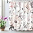 thumbnail image 1 of Pink Gray Flower Shower Curtain, Watercolor Floral Shower Curtains with Hooks White Grey Fabric Blossom Bathroom Decor Machine Washable, 72" W x 84" H, 1 of 1