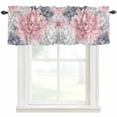 thumbnail image 1 of Pink Gray Flowers Window Valance Curtain Spring Pastoral Rod Pocket Short Curtain for Living Room, Bedroom & Kitchen Window Decor 42x12in, 1 of 8