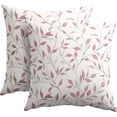 thumbnail image 1 of Pink Gray Leaf Pillow Covers 20x20 Inch Set of 2 Neutral Leaves and Branch Outdoor Decorative Throw Pillows Rustic Farmhouse Pillowcases Cushion Covers for Couch Home Decor, 1 of 6