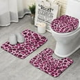 thumbnail image 1 of Pink and Gray Of Leopard Print Bathroom Rugs Sets 3 Piece,Toilet Cover Set,Absorbent Non Slip Bathroom Mats Sets with U-Shaped Contour Rug Toilet Rug Set, 1 of 5