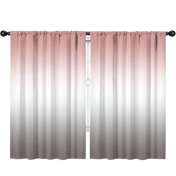 Pink Gray Ombre Curtains 52 x 84 Inch, Gradient Window Drapes 2 Panels ...