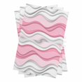 thumbnail image 1 of Pink Gray Ombre Kitchen Towels Set of 3, Water Absorbent Dish Towel, Moire Modern Abstract Art Geometric Decorative Hand Towels - Quick Drying Cloth for Cooking Baking, 18x28 Inch, 1 of 8