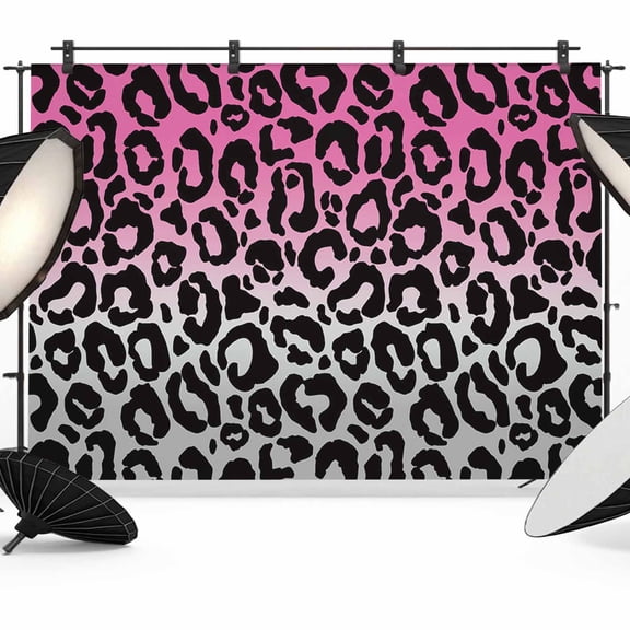 Pink Gray Ombre Leopard Backdrop for Photoshoot,Photography Photo Studio Background Wall Backdrop,Modern Abstract Art Aesthetics Back Drop Banner Panel for Portraits Wedding Live Streaming 8x6Ft