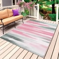 thumbnail image 1 of Pink Gray Outdoor Rug for Patio/Deck/Porch, Non-Slip Large Area Rug 6 x 9 Ft, Contemporary Abstract Gradient Aesthetic Indoor Outdoor Rugs Washable Area Rugs, Reversible Camping Rug Carpet Runner, 1 of 8